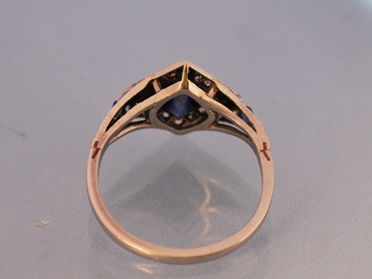 Bague saphir et diamants - Image 3