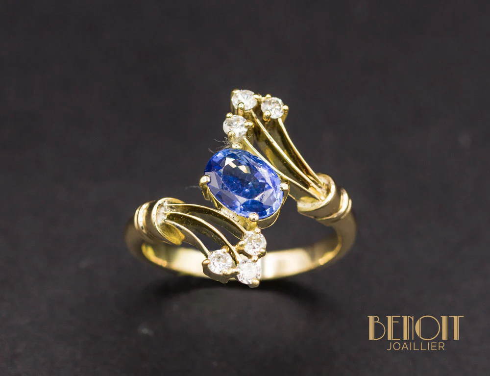 Bague Saphir Or Jaune - Image 2