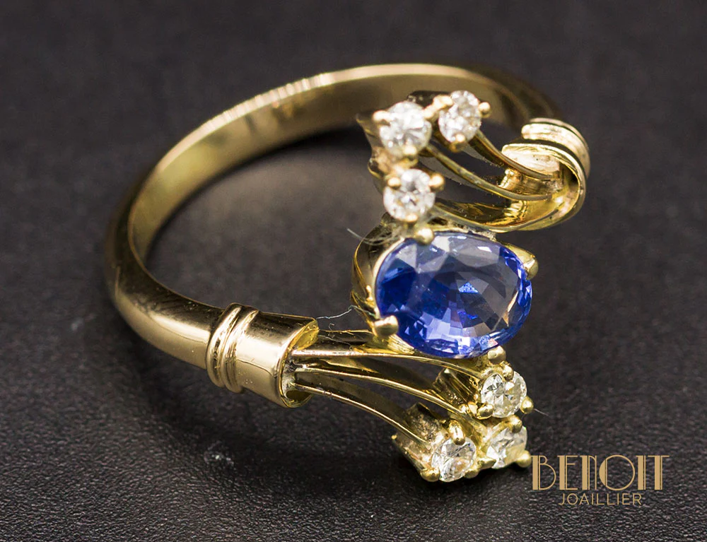 Bague Saphir Or Jaune - Image 4