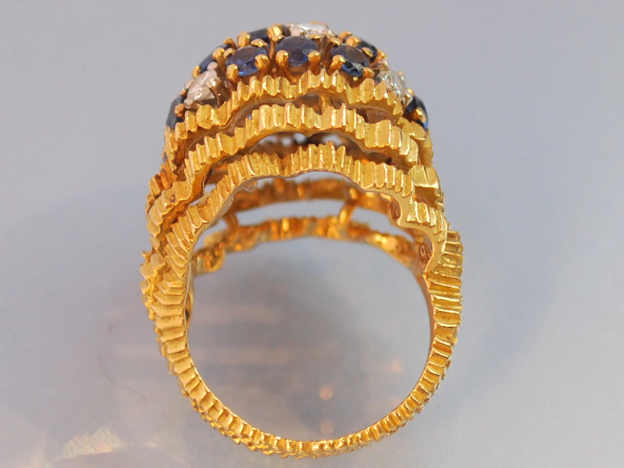 Bague saphirs et diamants 1950 - Image 3