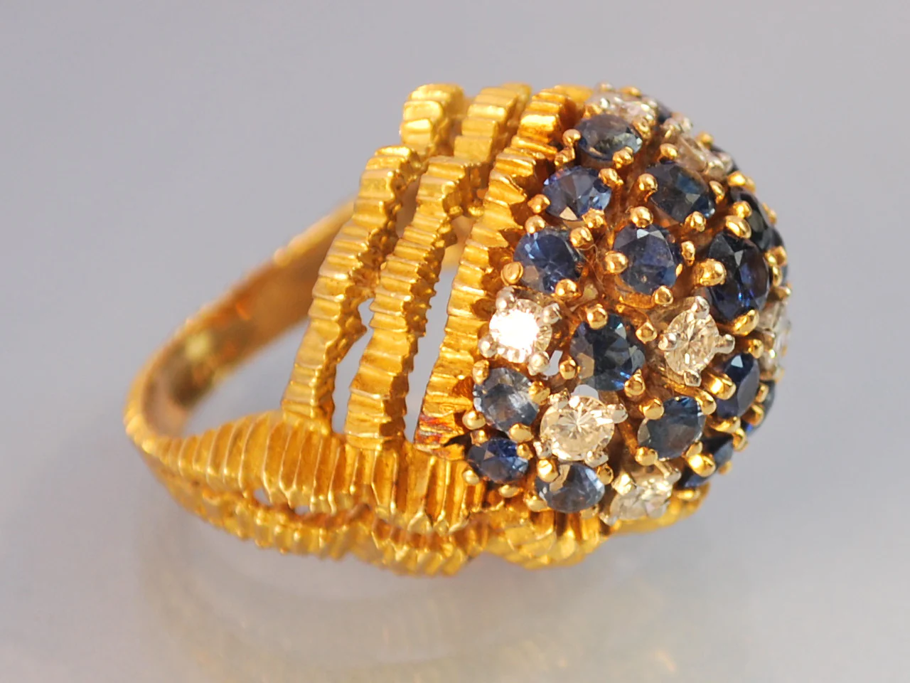 Bague saphirs et diamants 1950 - Image 4