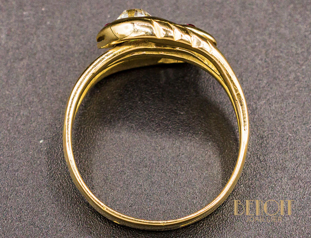 Bague Serpents XIXe Diamants - Image 4