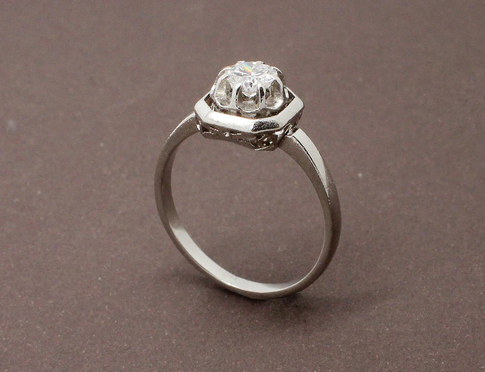 Bague Solitaire Diamant Art Déco - Image 3