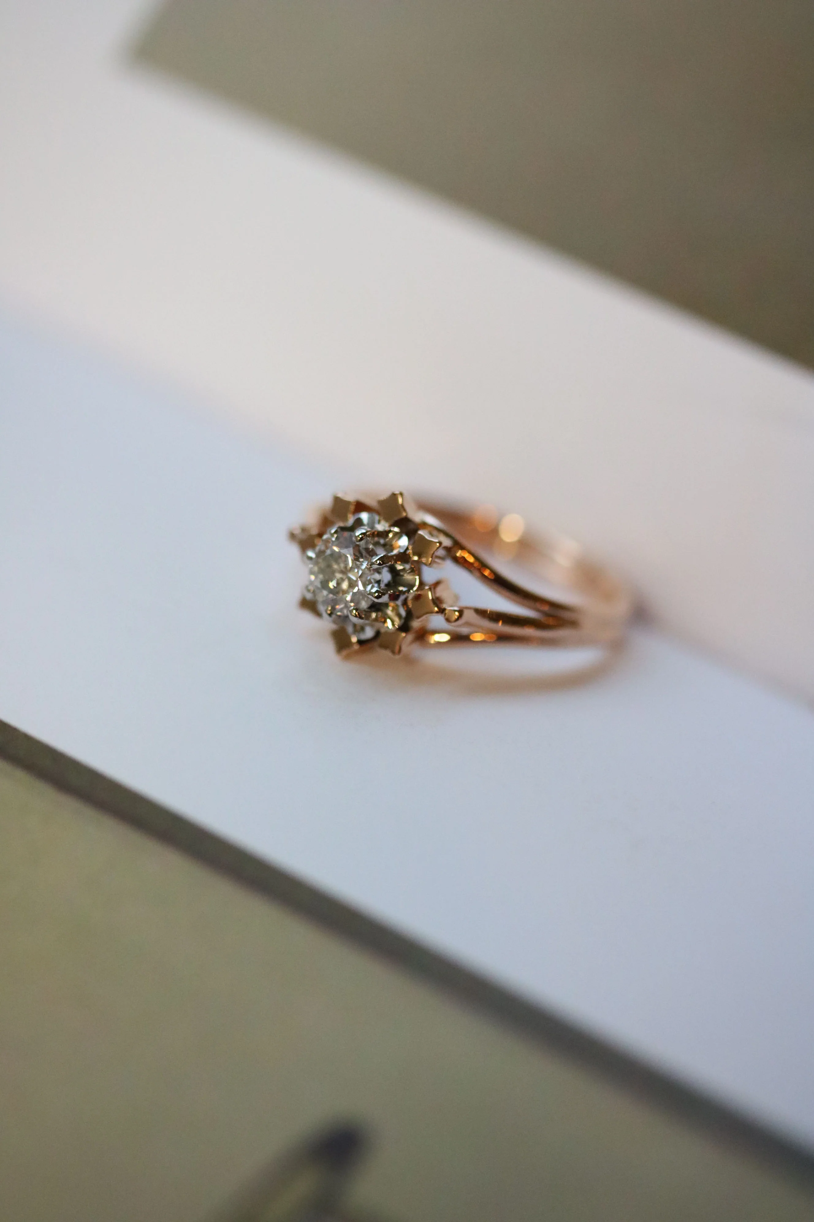 Bague Solitaire Or Rose et Diamant - Image 5