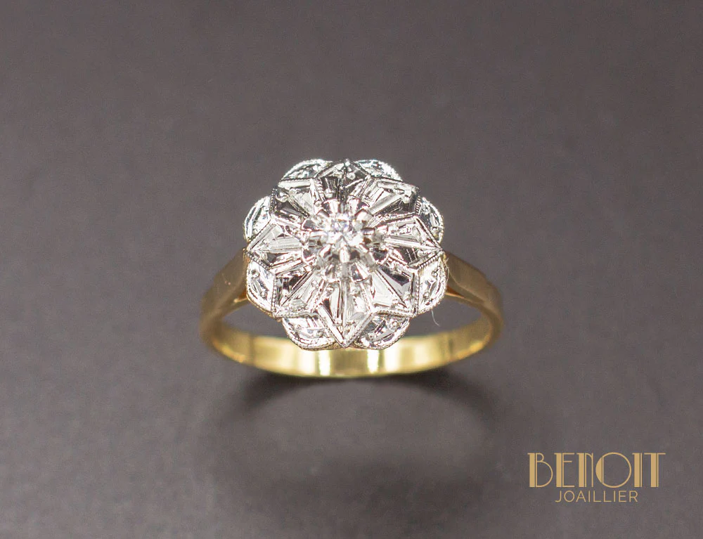 Bague Style Fleur Diamant - Image 2