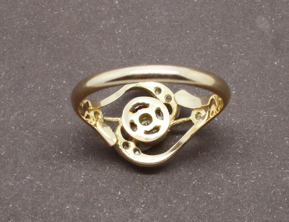 Bague Style Tourbillon Diamants Or Jaune - Image 5