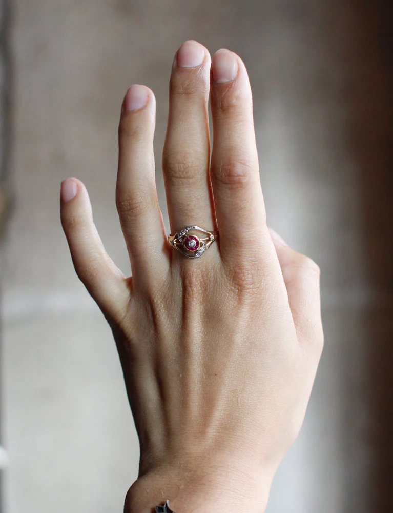 Bague Style Tourbillon Diamants Or Jaune - Image 6