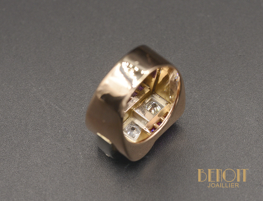 Bague Tank Diamants Rubis Verneuil - Image 4