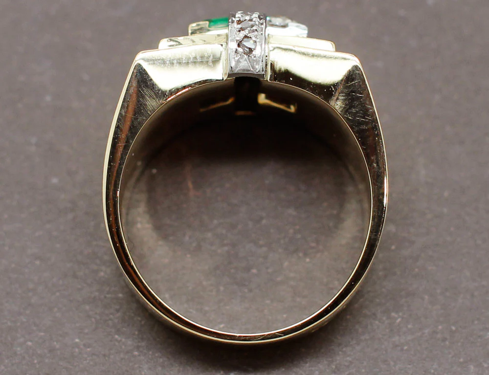 Bague Tank Diamant Emeraude - Image 5