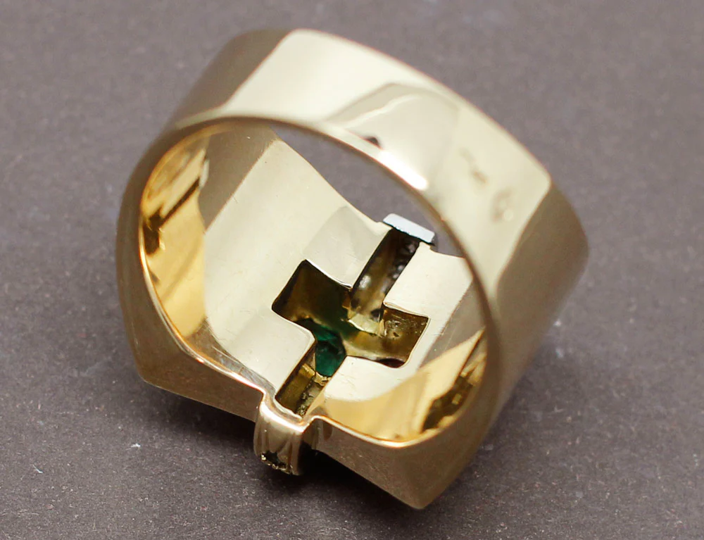 Bague Tank Diamant Emeraude - Image 6