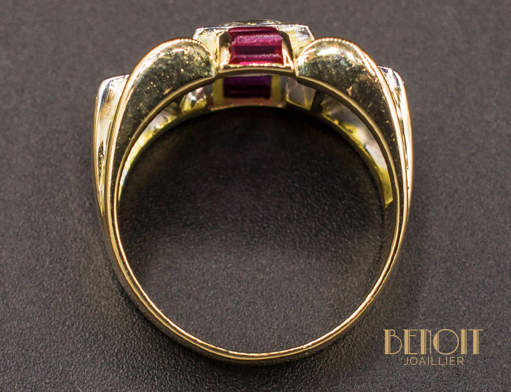 Bague Tank Diamant et Rubis Verneuil - Image 4