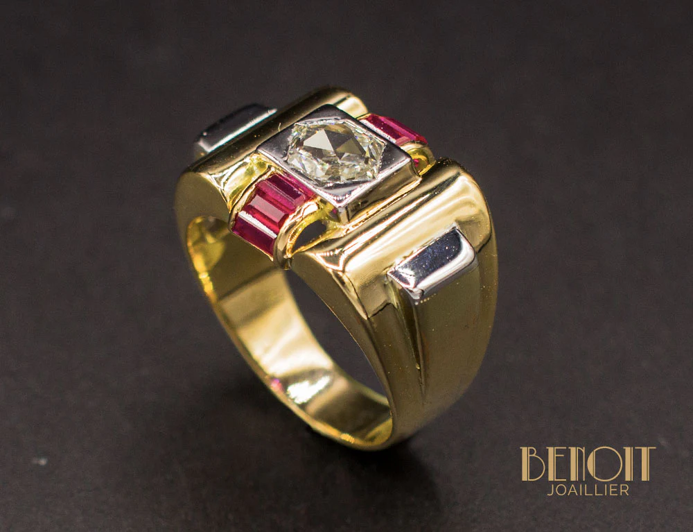 Bague Tank Diamant et Rubis Verneuil - Image 5