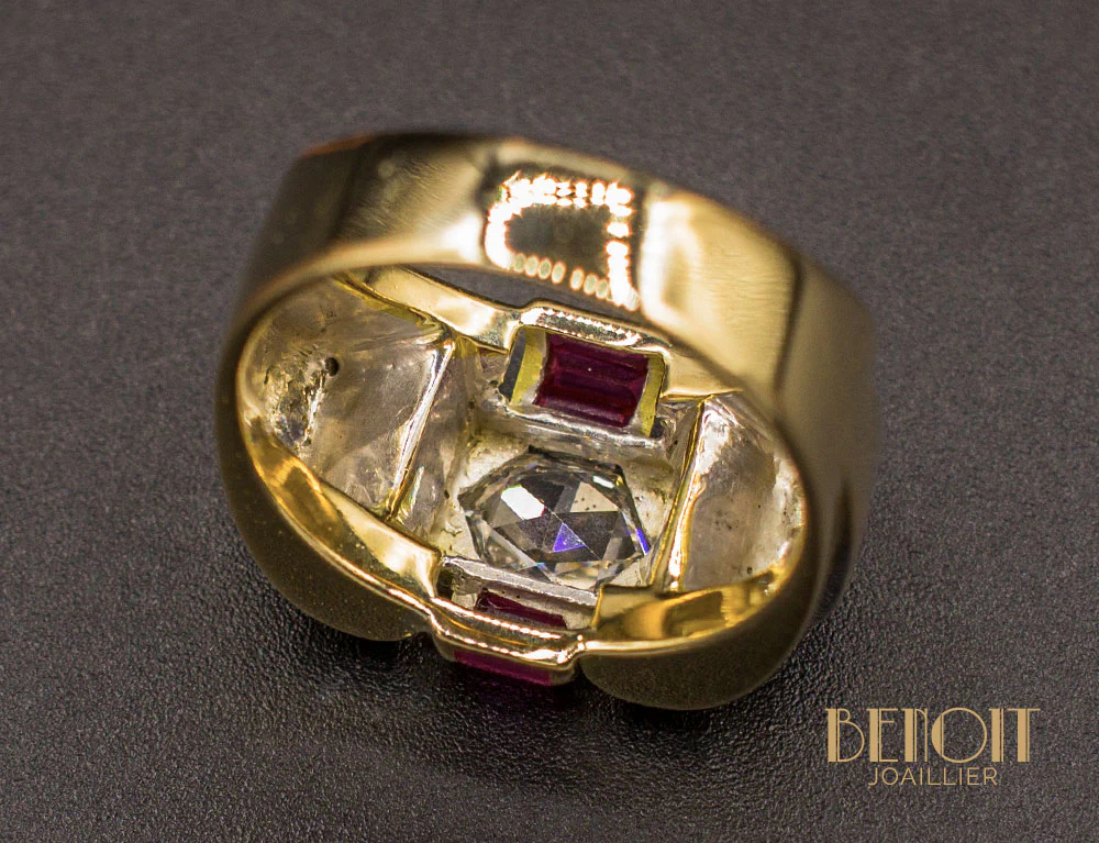 Bague Tank Diamant et Rubis Verneuil - Image 6