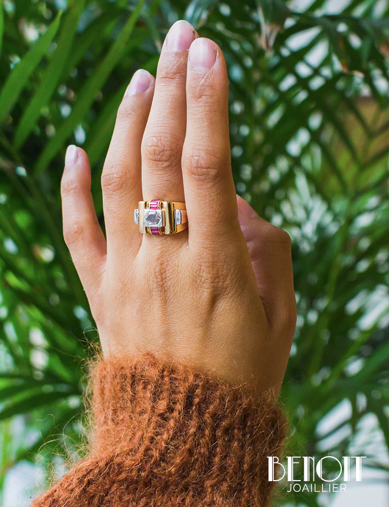 Bague Tank Diamant et Rubis Verneuil - Image 7