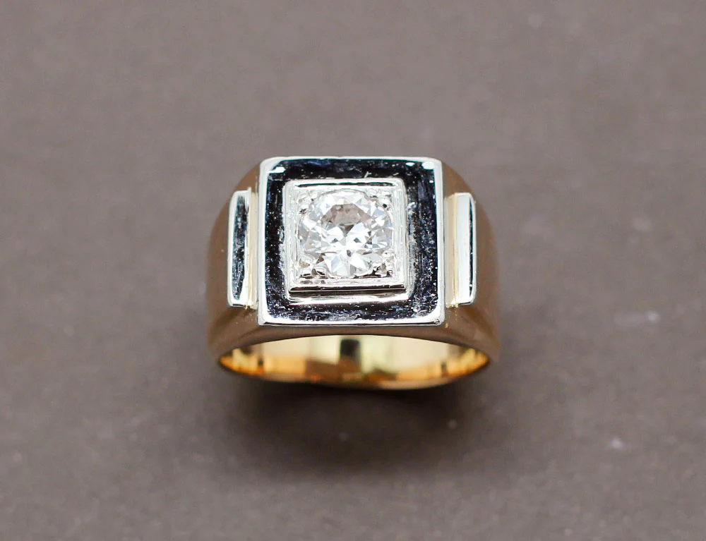 Bague Tank Diamant Or Rose - Image 2