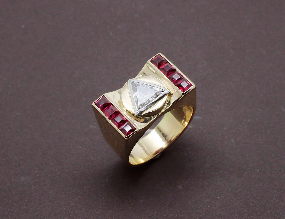 Bague Tank Diamant Triangle