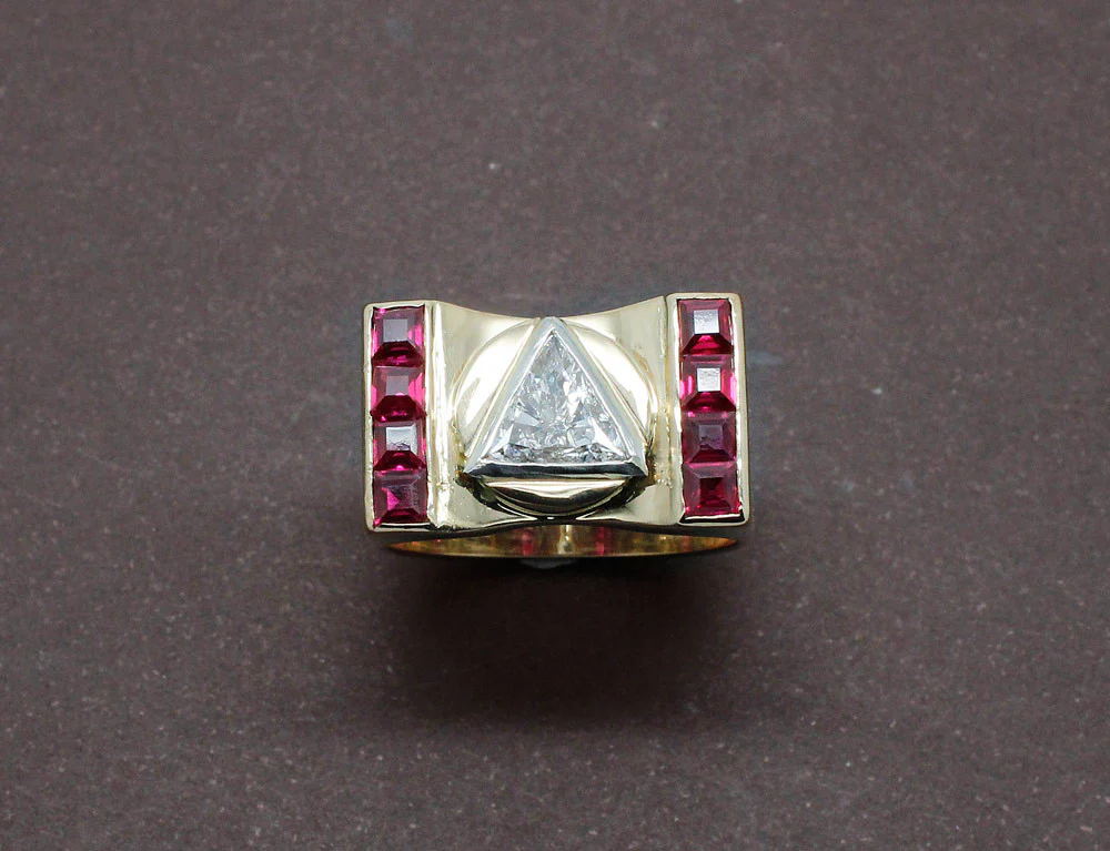 Bague Tank Diamant Triangle - Image 2