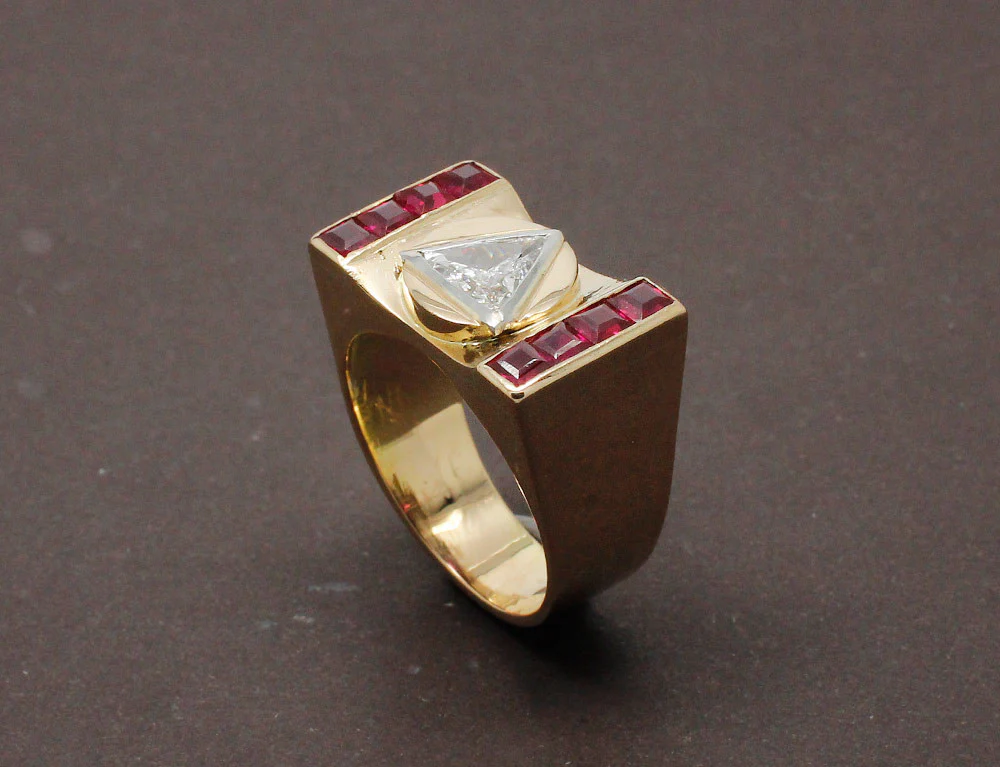 Bague Tank Diamant Triangle - Image 3