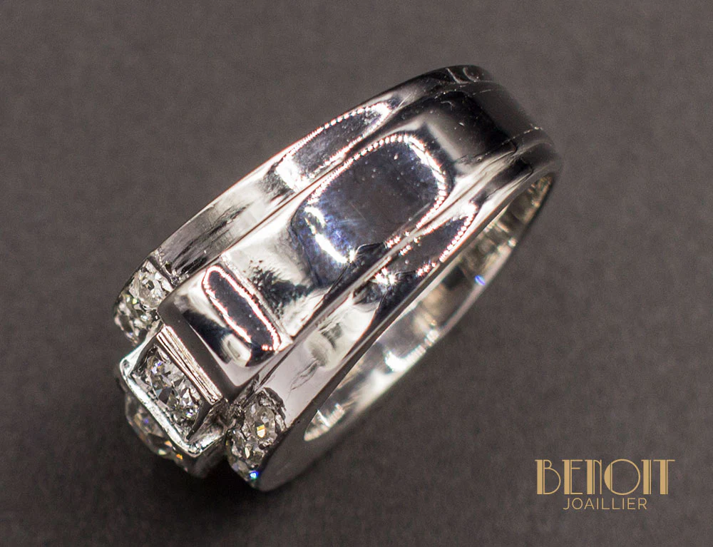 Bague Tank Diamants Platine - Image 6