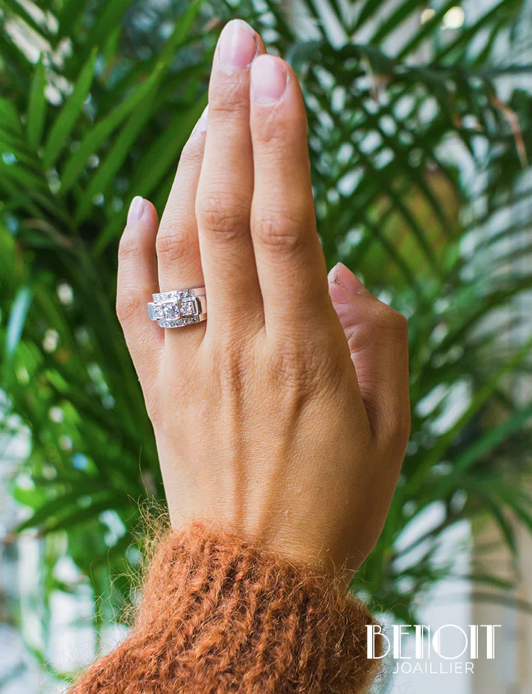 Bague Tank Diamants Platine - Image 8
