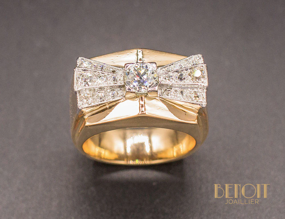 Bague Tank Noeud Diamants - Image 2