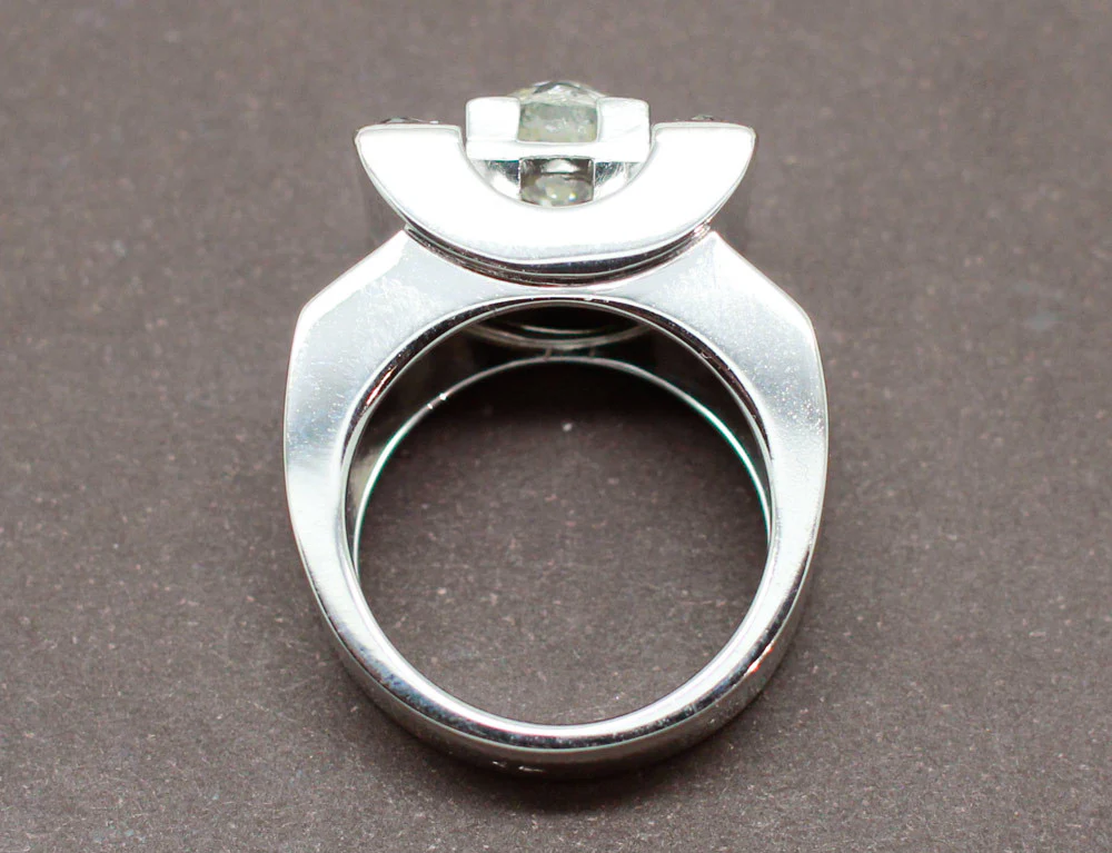Bague Tank Or Blanc Diamants - Image 5