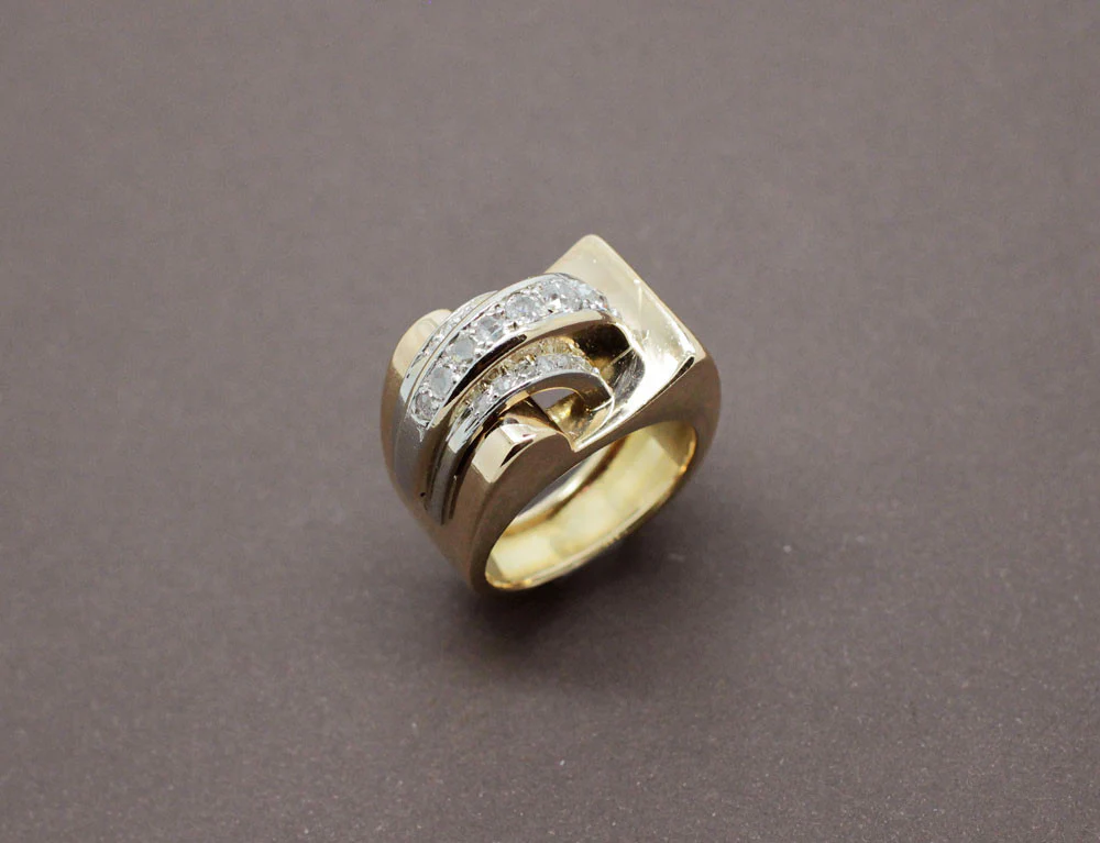 Bague Tank Or et Diamants