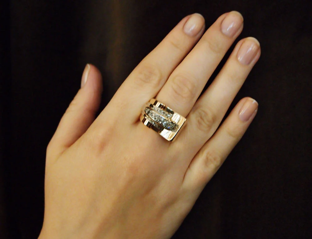 Bague Tank Or et Diamants - Image 6