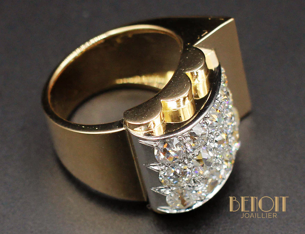 Bague Tank Or et Diamants - Image 6