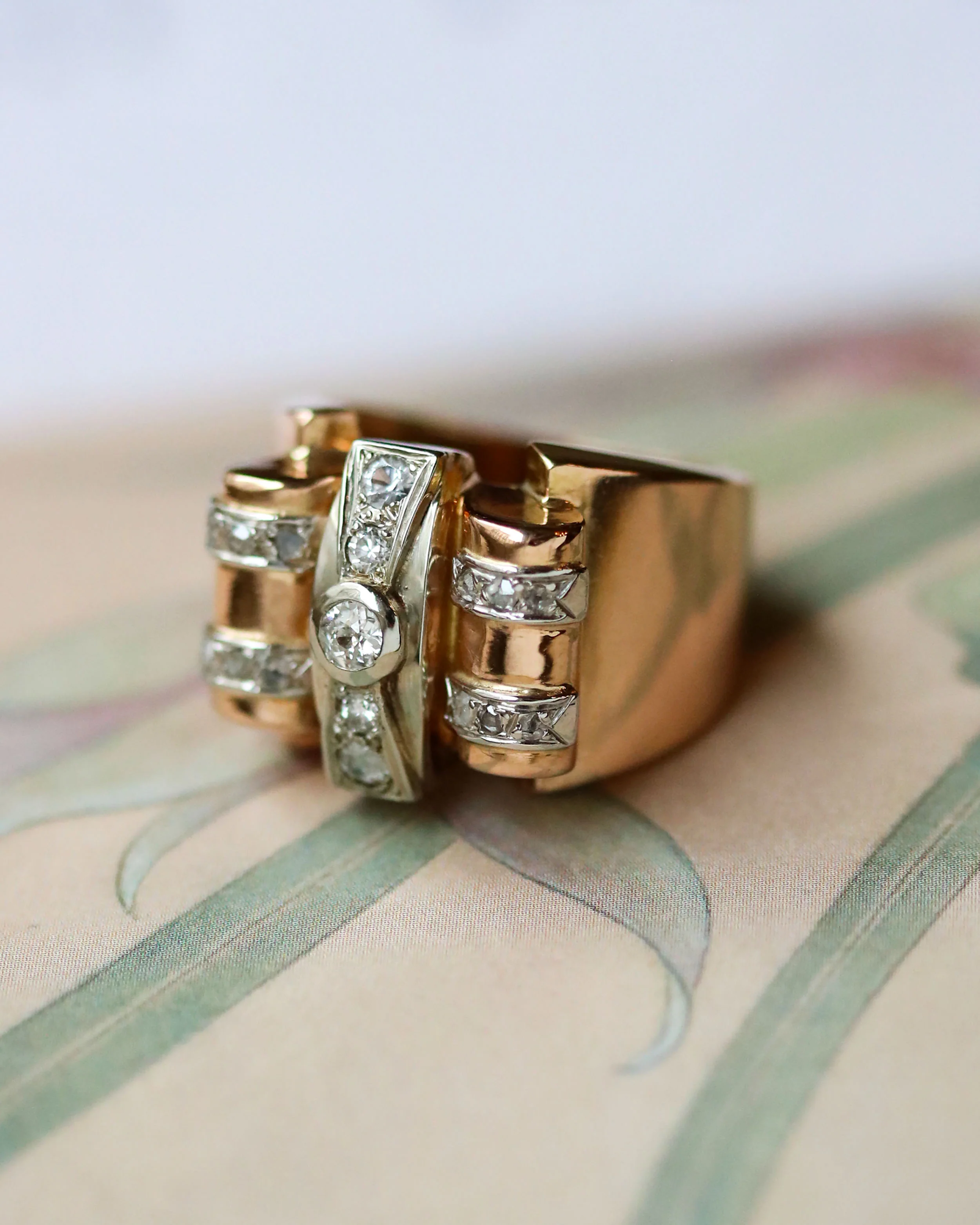 Bague Tank Or et Diamants