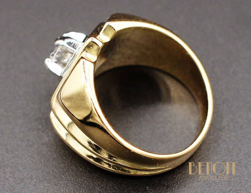 Bague Tank Or Jaune Diamant - Image 4