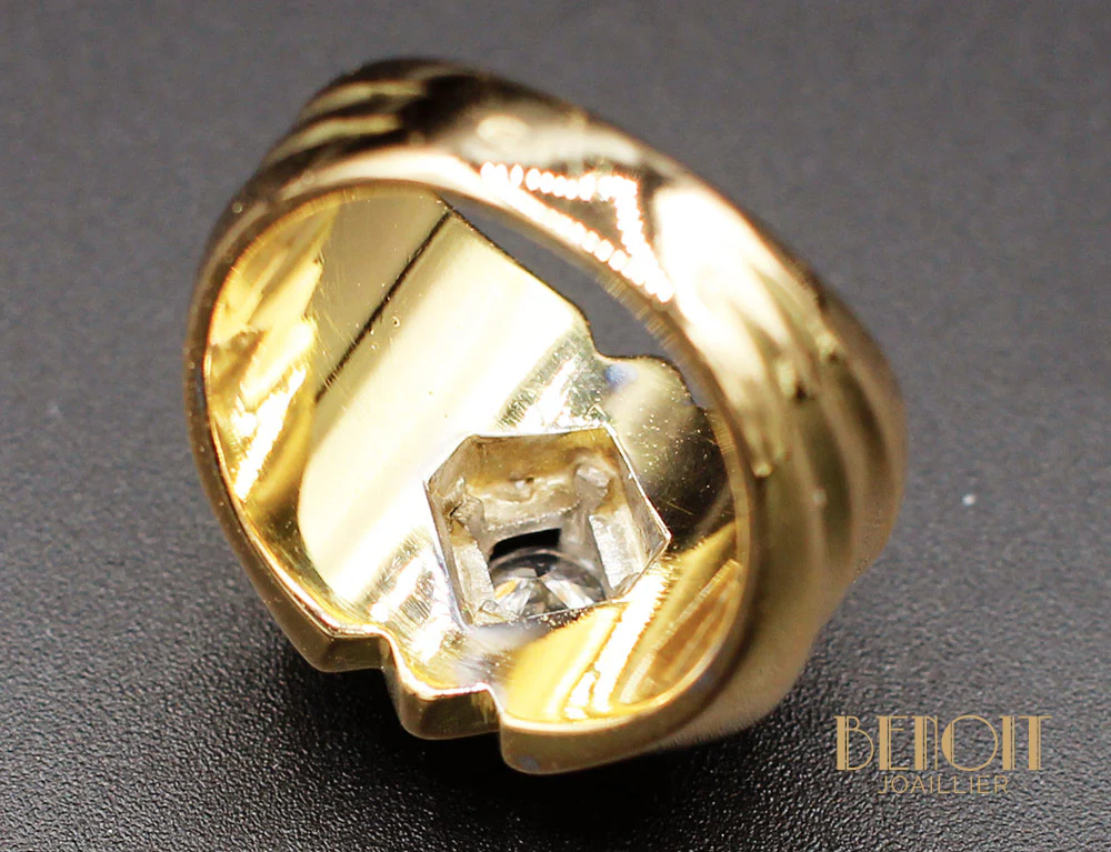 Bague Tank Or Jaune Diamant - Image 6