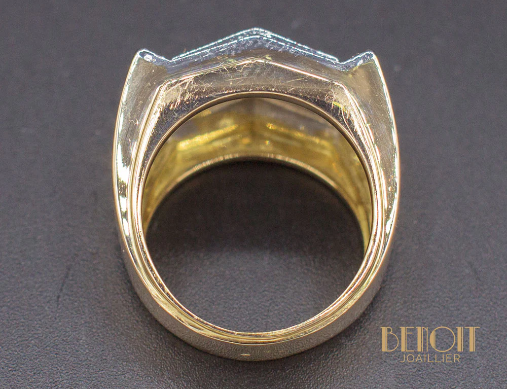 Bague Tank Or Jaune Diamants - Image 5