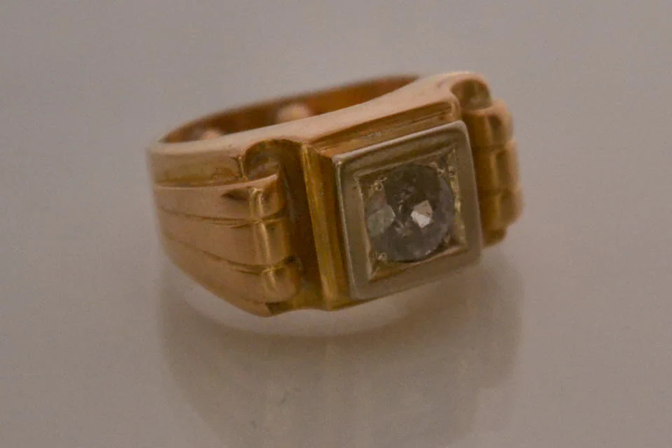 Bague Tank Or Jaune et Diamant