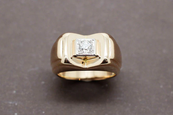 Bague Tank Or Jaune et Diamant - Image 2
