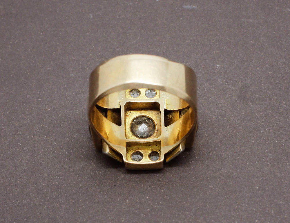 Bague Tank Or Jaune et Diamants - Image 6