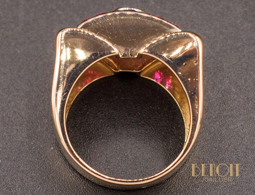 Bague Tank Or Rose Diamant - Image 6