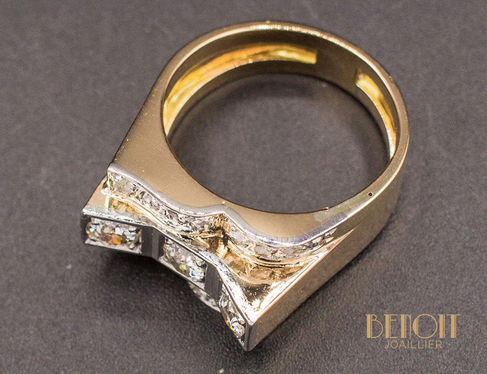 Bague Tank Or Rose Diamants - Image 5