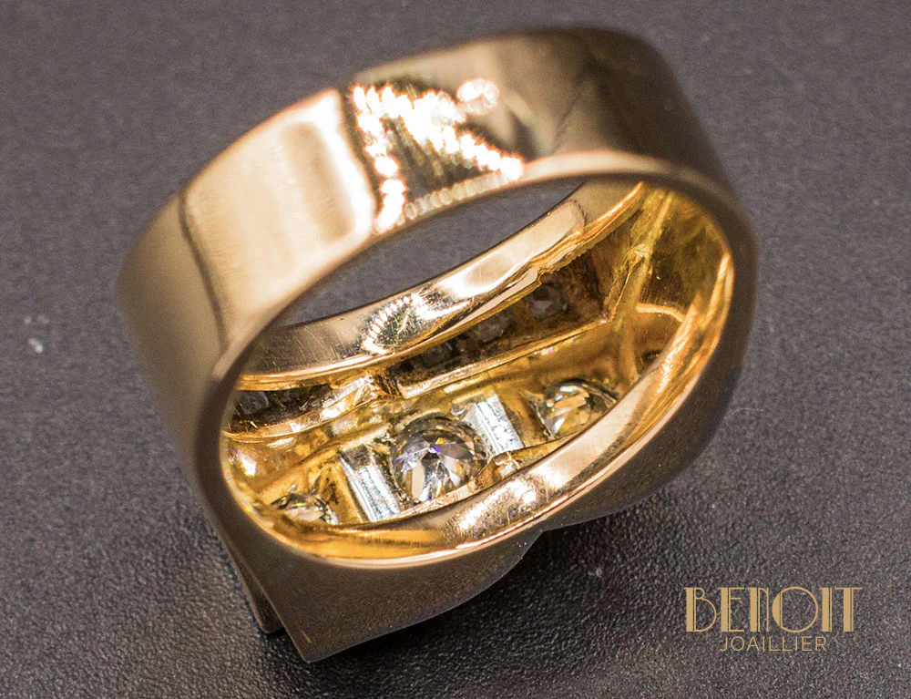 Bague Tank Or Rose Diamants - Image 6