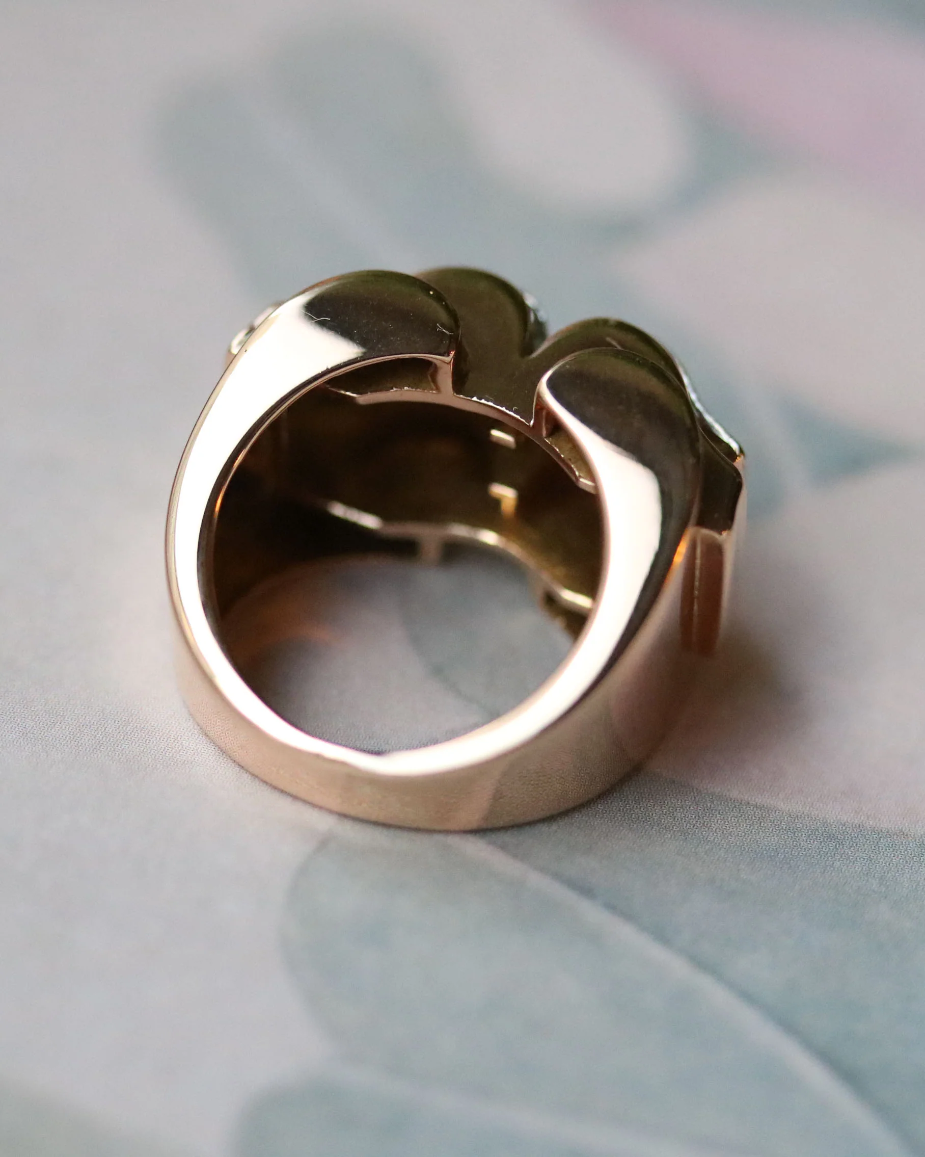 Bague Tank Or Rose platine et Diamants - Image 5