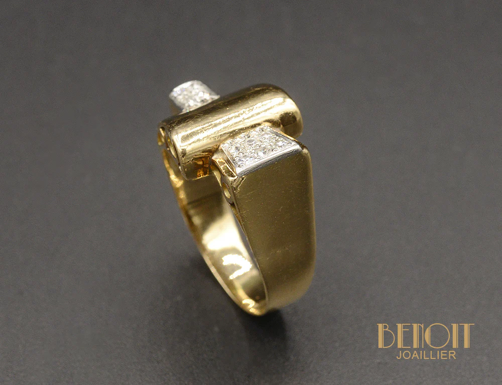 Bague Tank Pavage Diamants - Image 3