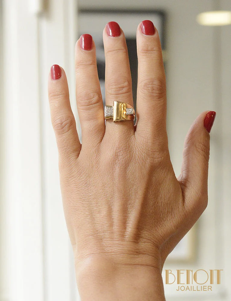 Bague Tank Pavage Diamants - Image 5