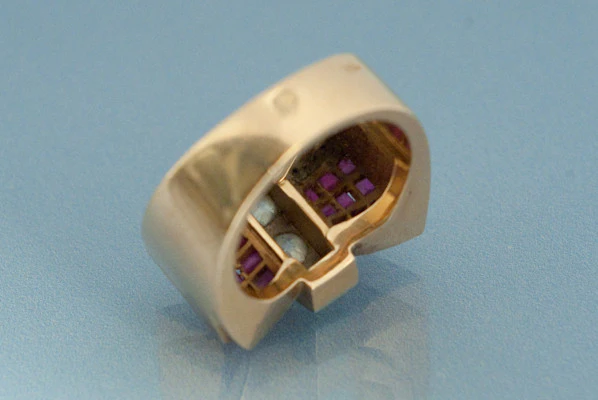 Bague Tank Rubis et Diamant - Image 2