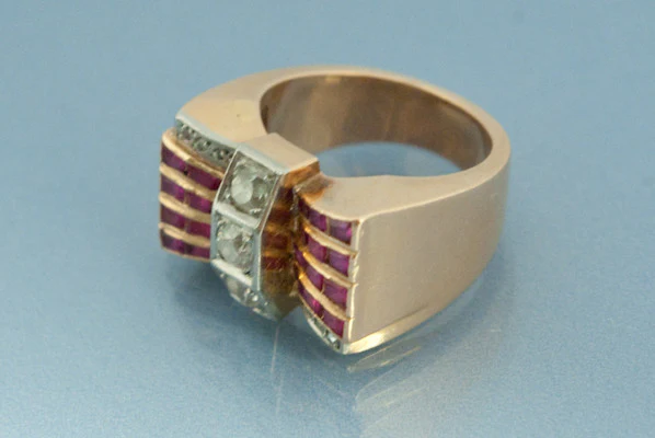 Bague Tank Rubis et Diamant - Image 3