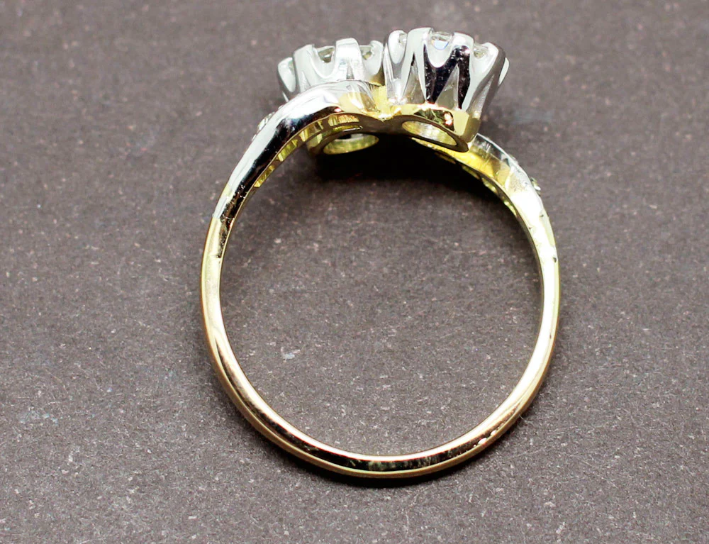 Bague Toi et Moi Ancienne Diamants - Image 4