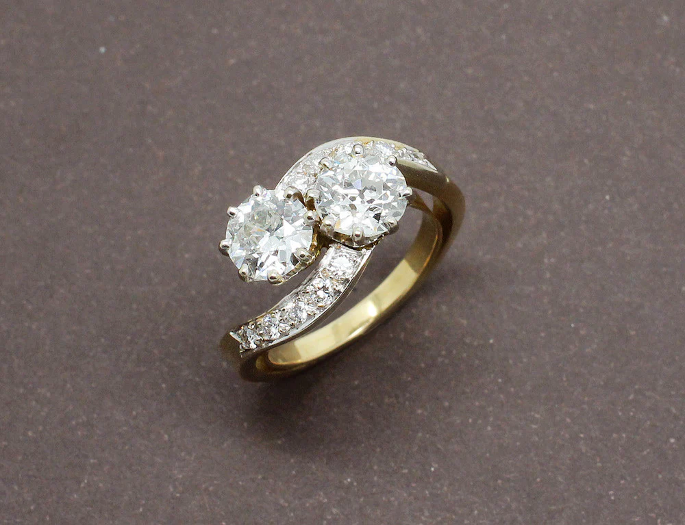 Bague Toi et Moi Diamants Or et Platine