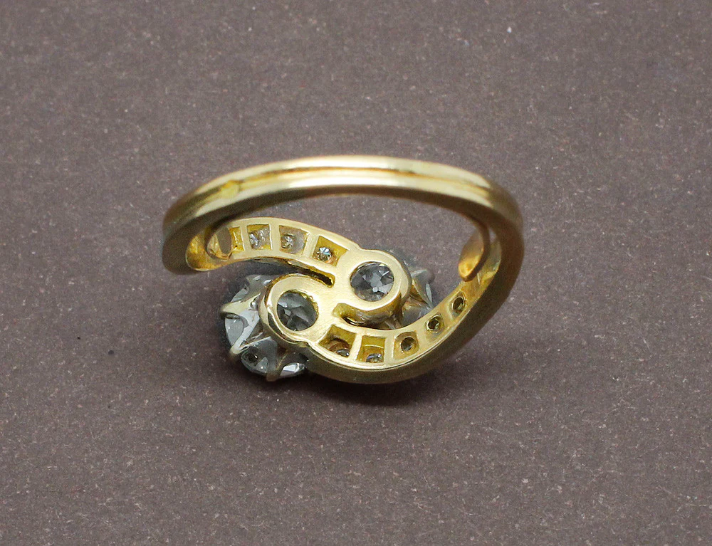 Bague Toi et Moi Diamants Or et Platine - Image 4
