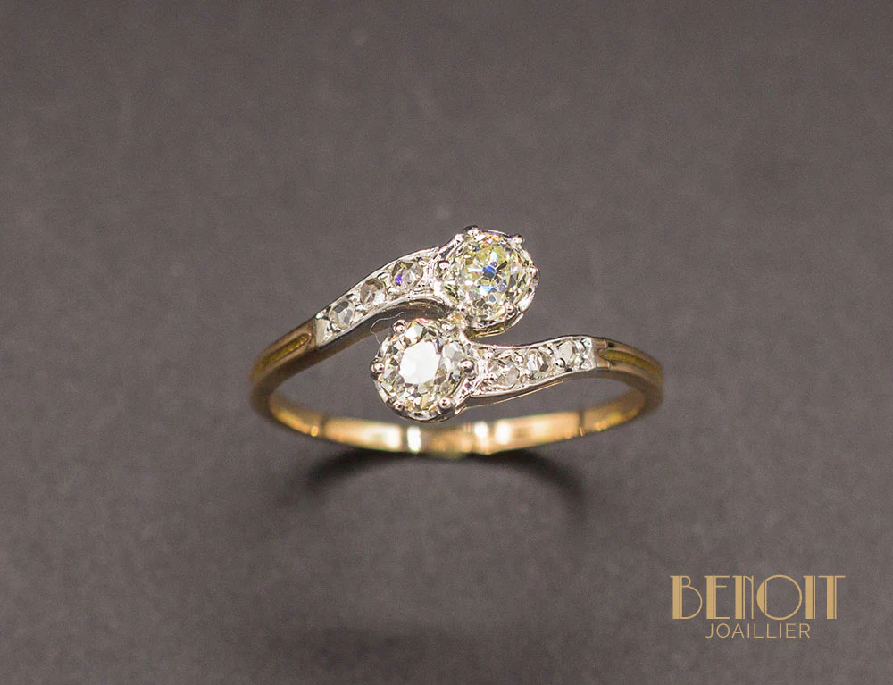 Bague Toi et Moi Diamant Jaunes - Image 2
