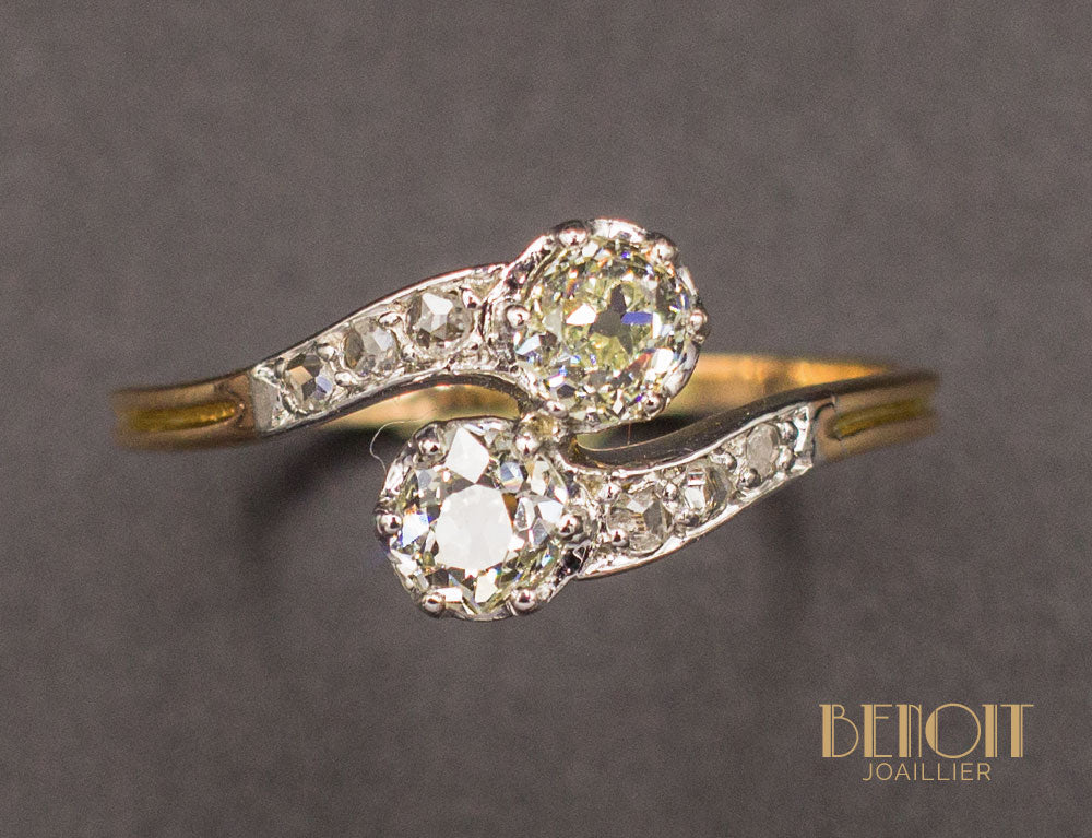 Bague Toi et Moi Diamant Jaunes - Image 3