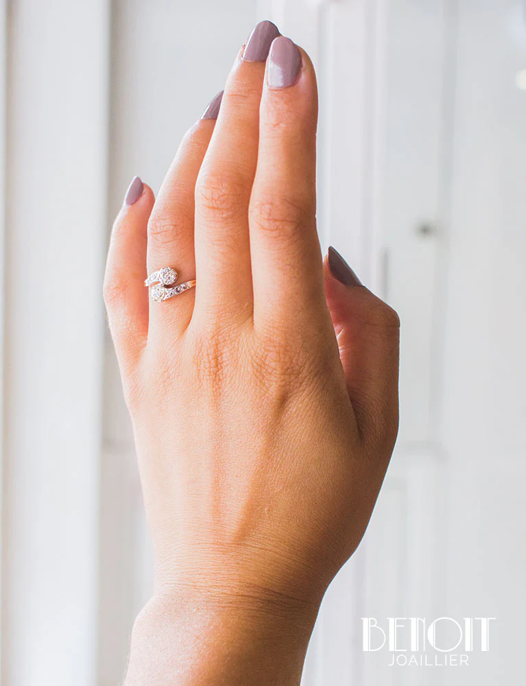 Bague Toi et Moi Diamant Jaunes - Image 6